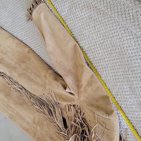 Suede Long Fringe Coat - Picture 7 of 8